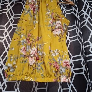 SHEIN Yellow Floral Top